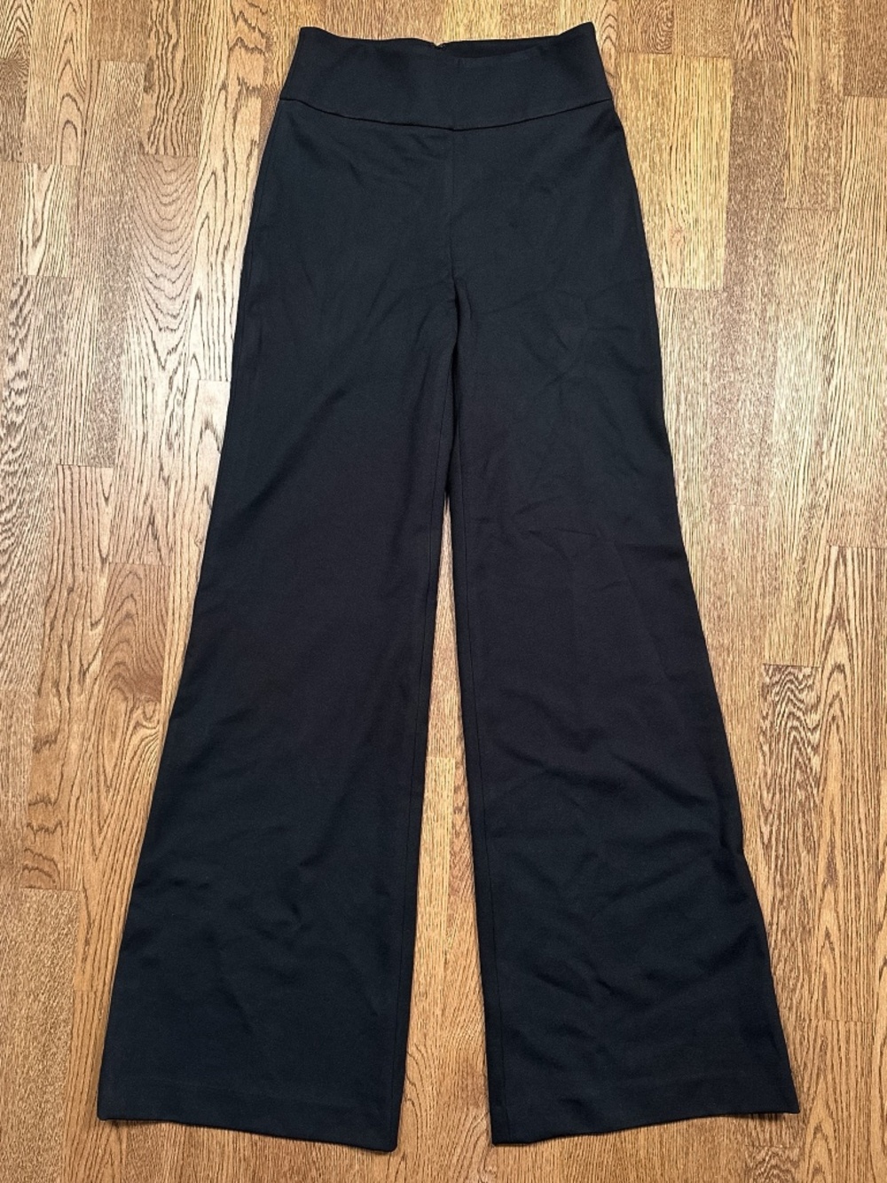 Veronica Beard Kalinda Wide-Leg High Rise Ponte Thick Pants Black Womens 0